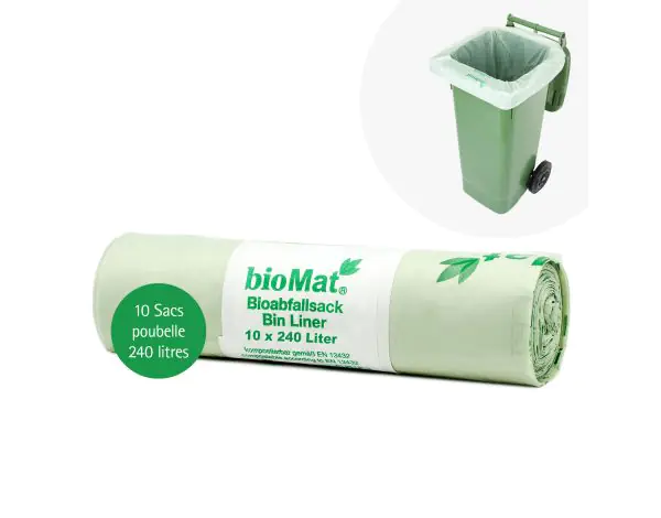 Grands sacs poubelle Biodégradables de 240 L BIOMAT® Shop