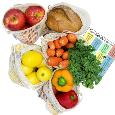 Filets à fruits et légumes et sac à pain, lot de 5