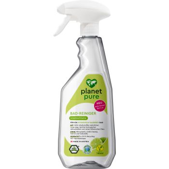 Productbeschrijving op de achterkant van de Organic Bath Cleaner met limoenfrisheid